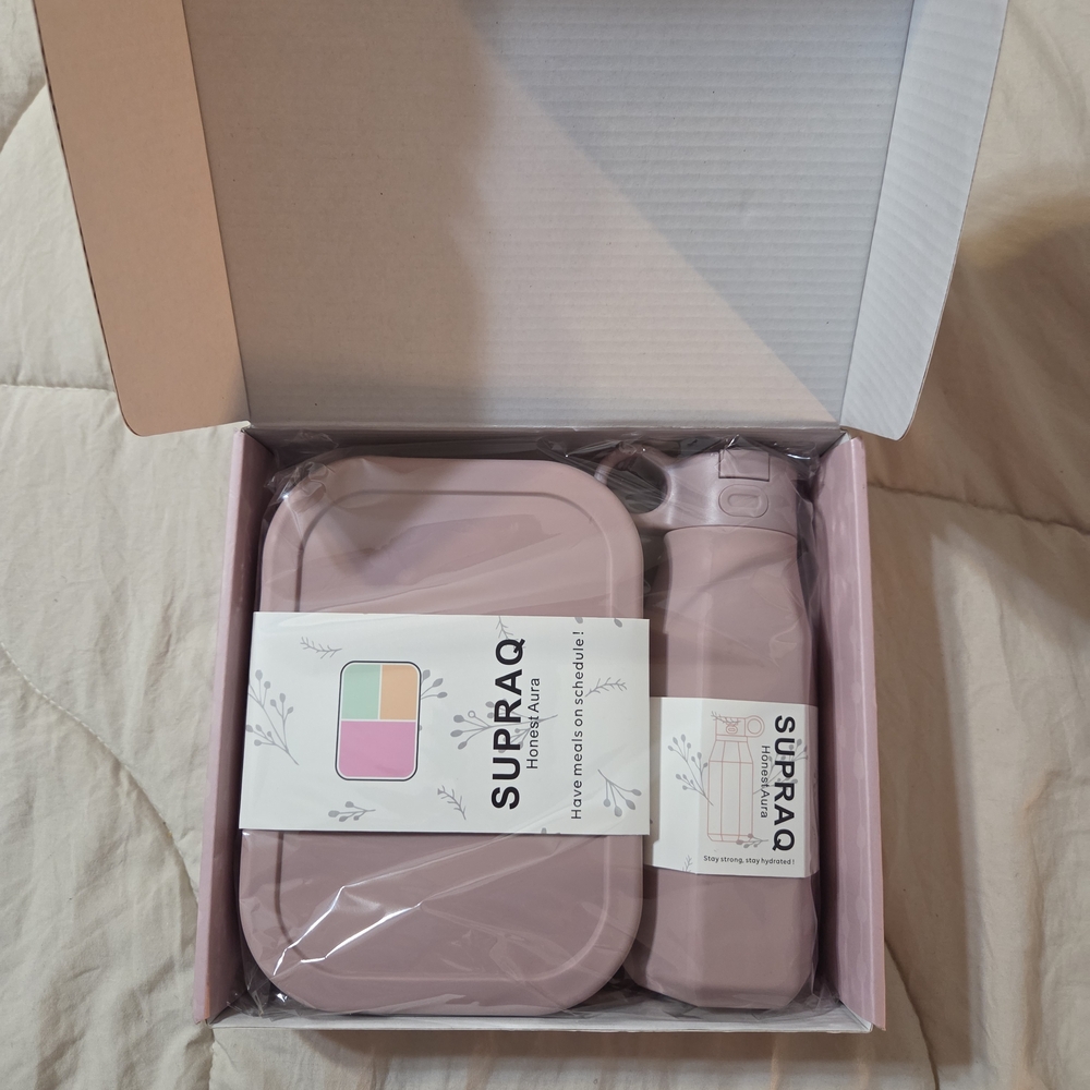 SUPRAQ Pink Lunch Box and Bottle Set
